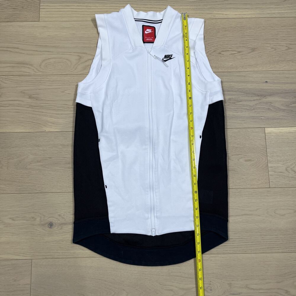 Nike Sweater Womens Medium White Vest Tech Fleece Mesh Cocoon Tunic Ladies - Picture 8 of 10